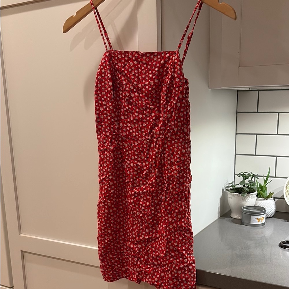 Aeropostale Red and White Floral Mini Dress